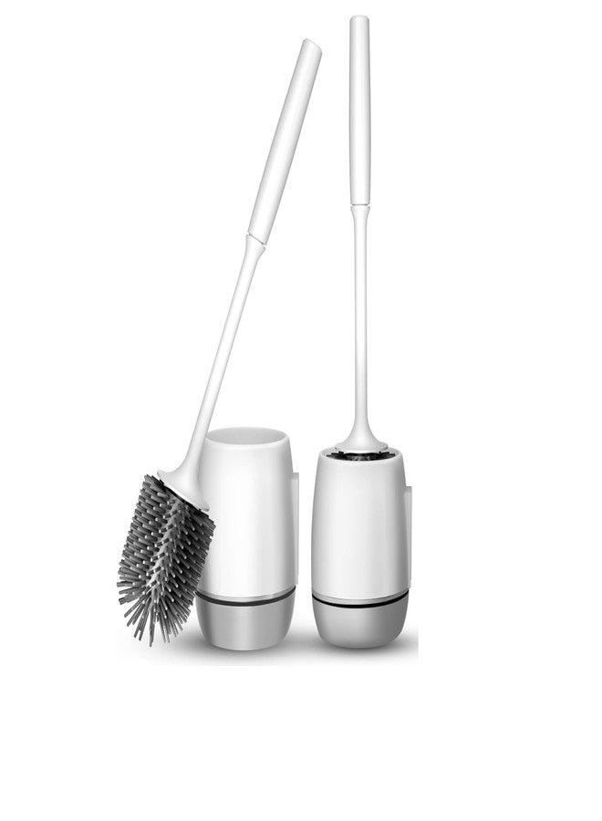 TONSYL 2 Pack Silicone Toilet Brush,Homemod Toilet Bowl Brush and Holder Set with Ventilated Holder,Toilet Cleaner Brush for Bathroom,Floor Standing & Wall Mounted Toilet Scrubber Without Drilling - Image 1
